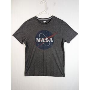Old Navy NASA Logo Graphic T-Shirt Mens Sz Medium Gray Outer Space Galaxy